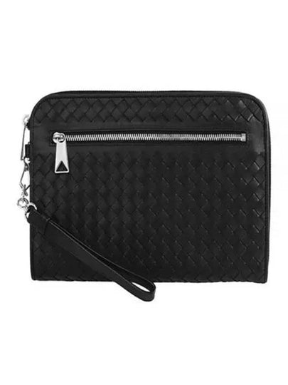 Intrecciato Documents Zipper Clutch Bag Black - BOTTEGA VENETA - BALAAN 2