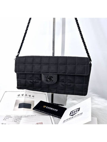 New Travel Chocolate Bar Baguette Bag Shoulder Black - CHANEL - BALAAN 1