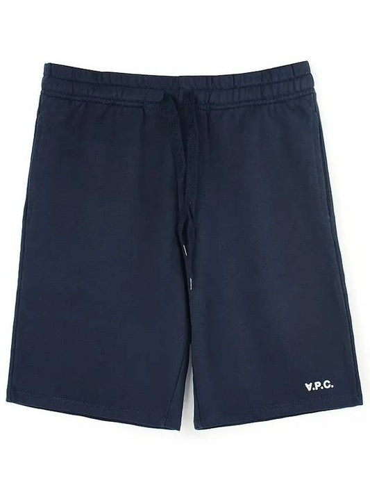 Men's Logo Drawstring Waist Track Shorts Dark Navy - A.P.C. - BALAAN 2