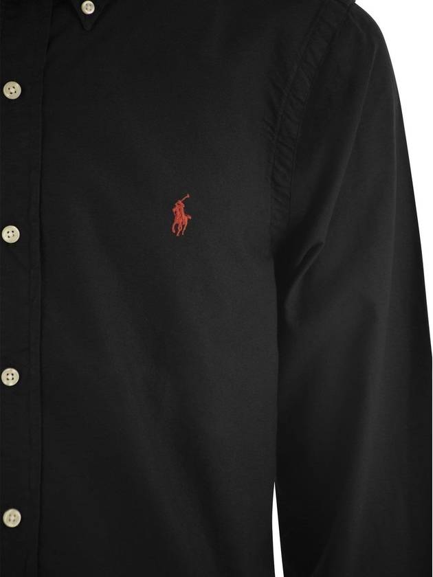 Embroidered Pony Logo Long Sleeves Shirt Black - POLO RALPH LAUREN - BALAAN 5