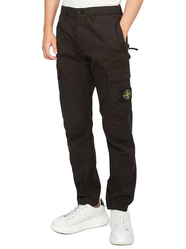 Compass Badge Gabardine Cargo Straight Pants Black - STONE ISLAND - BALAAN 5