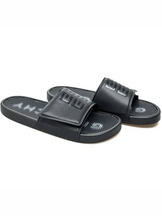 Velcro Slide Flat Slippers Black - GIVENCHY - BALAAN 2