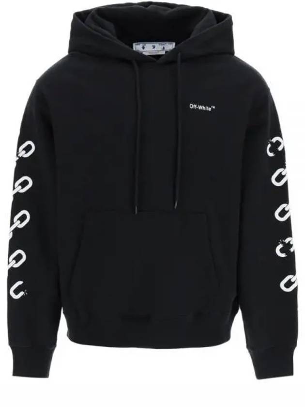 Chain Arrow Logo Hoodie Black - OFF WHITE - BALAAN 2