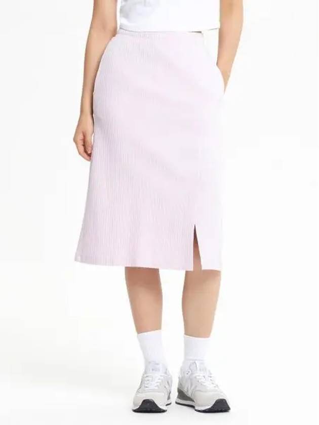 NBNWE3W802 WOMEN SOFT RIBBED SKIRT LIGHT PINK - NEW BALANCE - BALAAN 1