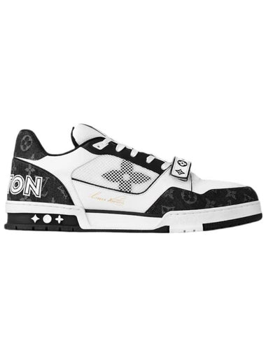 LV Trainer Low Top Sneakers White Black - LOUIS VUITTON - BALAAN 1