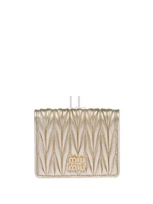 Matelasse Leather Half Wallet Gold - MIU MIU - BALAAN 2