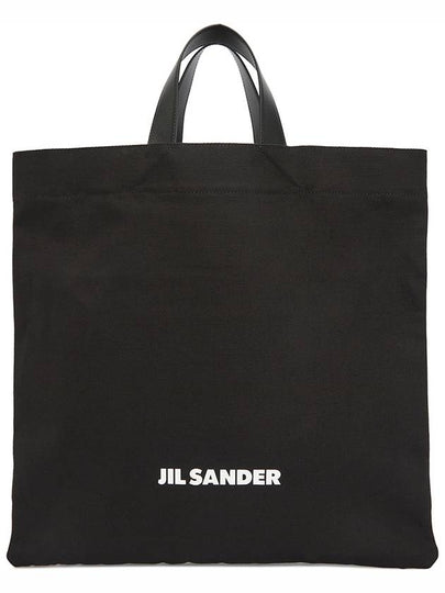 Logo Print Square Canvas Tote Bag Black - JIL SANDER - BALAAN 2