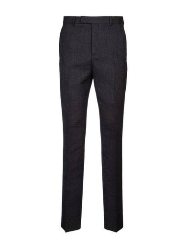 Virgin Wool Silk Flared Straight Pants Grey - DIOR - BALAAN 1