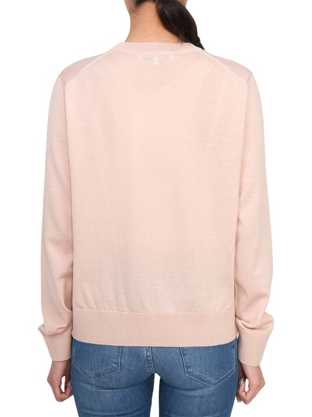 Women's Baby Fox Patch Regular Knit Top Pink - MAISON KITSUNE - BALAAN 4