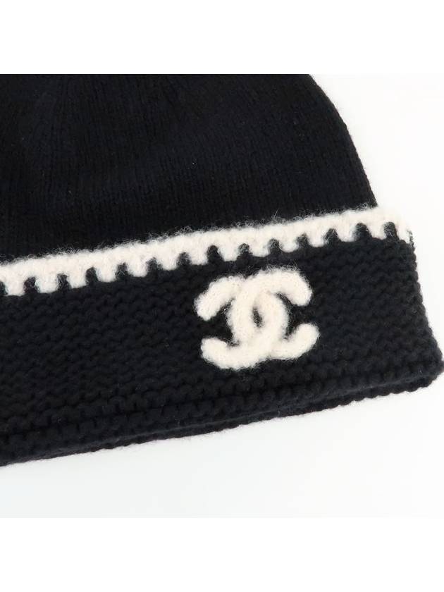 CC Logo Cashmere Beanie Black - CHANEL - BALAAN 4