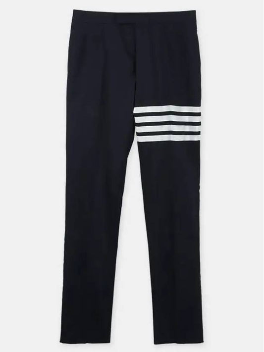 Diagonal Plain Weave Classic Wool Slacks Navy - THOM BROWNE - BALAAN 2