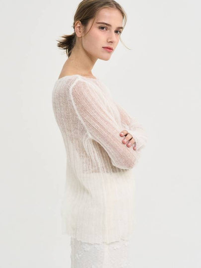 Mohair Seethrough Rib Wool Knit Ivory - SORRY TOO MUCH LOVE - BALAAN 2