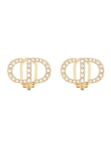 Petit CD Clip Stud Earrings Gold - DIOR - BALAAN 1