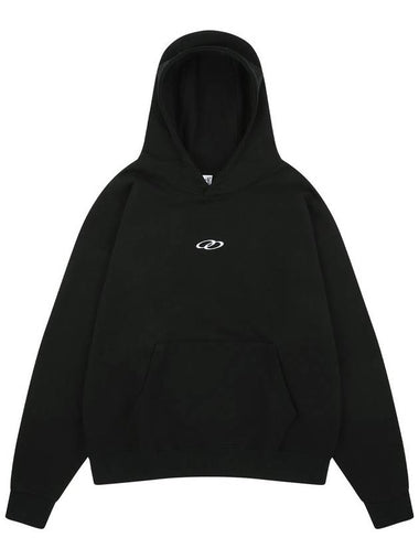 2024 F W Unisex Double Loop Logo Slick Hooded Sweatshirt Black - MAVRK - BALAAN 1