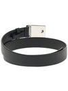 Metal Buckle Saffiano Leather Belt Black - PRADA - BALAAN 5