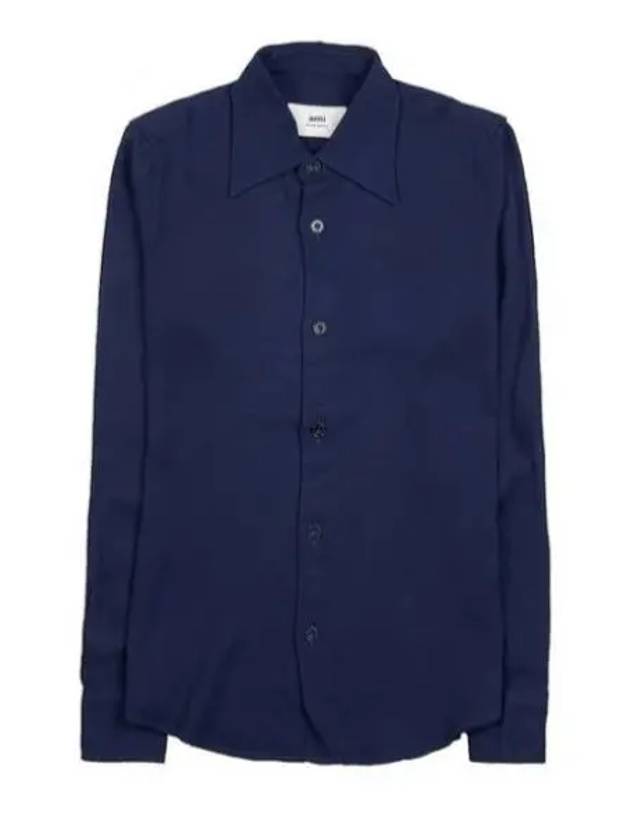 Slim Fit Long Sleeve Shirt Blue - AMI - BALAAN 2