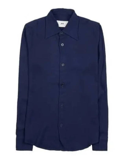 Slim Fit Long Sleeve Shirt Blue - AMI - BALAAN 2