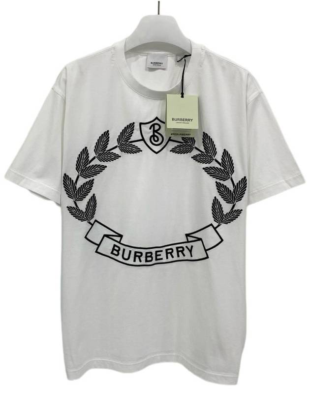 Women's Oak Leaf Crest Oversized Cotton Short Sleeve T-Shirt White - BURBERRY - BALAAN 6