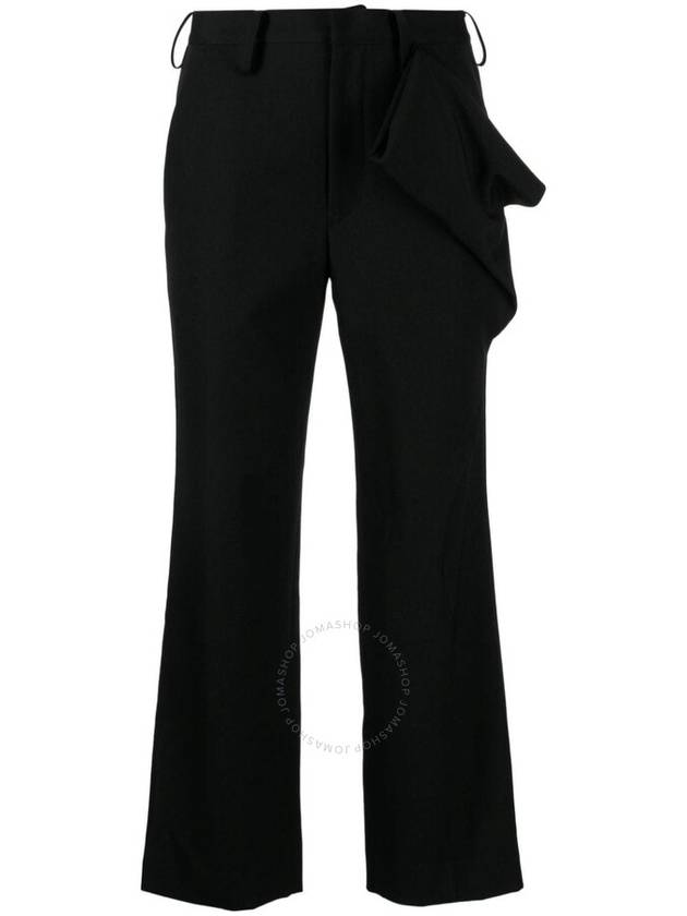 Yohji Yamamoto Ladies Black Left-Front Tucked Pants, Brand Size 1 (Small) - YOHJI YAMAMOTO - BALAAN 1