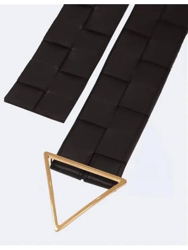 Intrazzato Triangle Buckle Leather Belt - BOTTEGA VENETA - BALAAN.