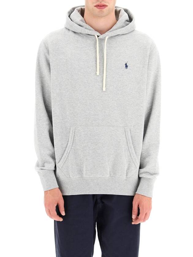 Embroidered Logo Pony Hoodie Grey - POLO RALPH LAUREN - BALAAN 3