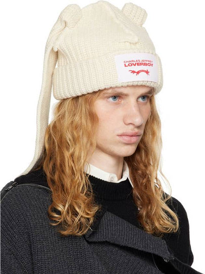 Charles Jeffrey Loverboy Chunky Rabbit Beanie Ecru - CHARLES JEFFREY LOVERBOY - BALAAN 2