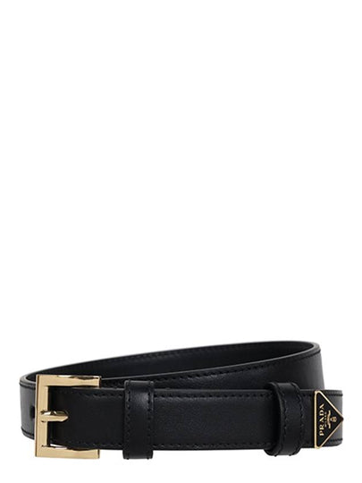 Logo leather belt black - PRADA - BALAAN 2