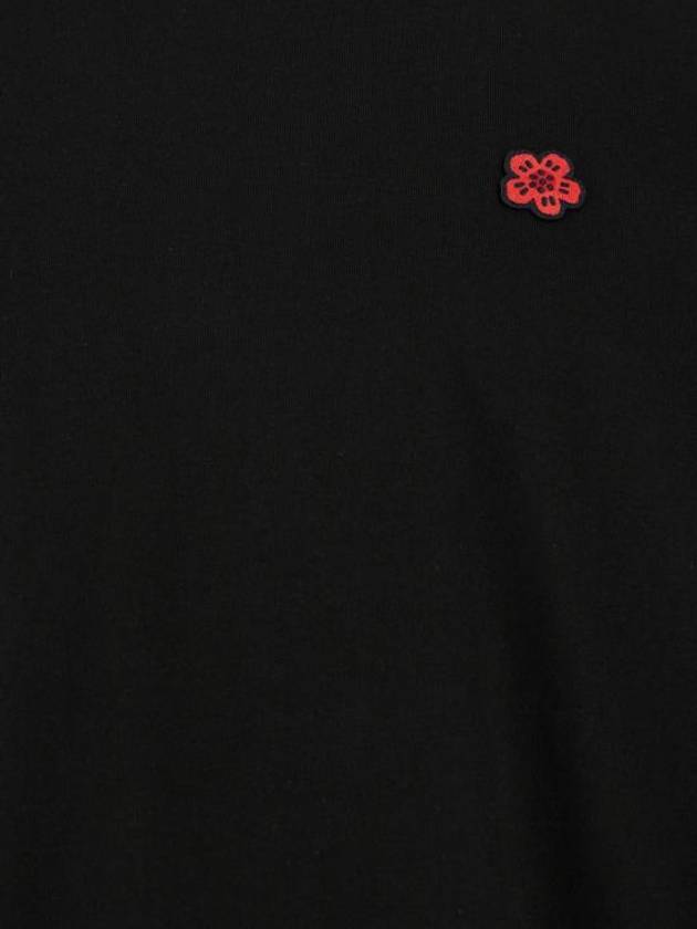 Boke Flower Embroidery Cotton Long Sleeve T-Shirt Black - KENZO - BALAAN 4