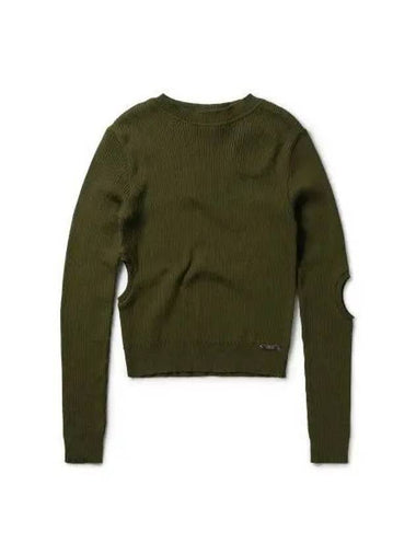 U Holly Shrunken Knit Olive HOLEY - ARIES - BALAAN 1