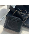 Classic Half Moon Caviar Mini Cross Bag Black - CHANEL - BALAAN 7