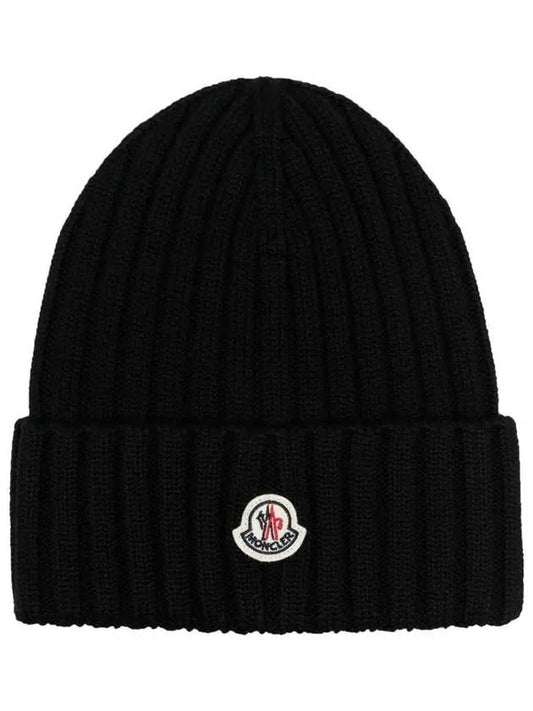 Wool Beanie Black 3B000 08 A9327 999 - MONCLER - BALAAN 2