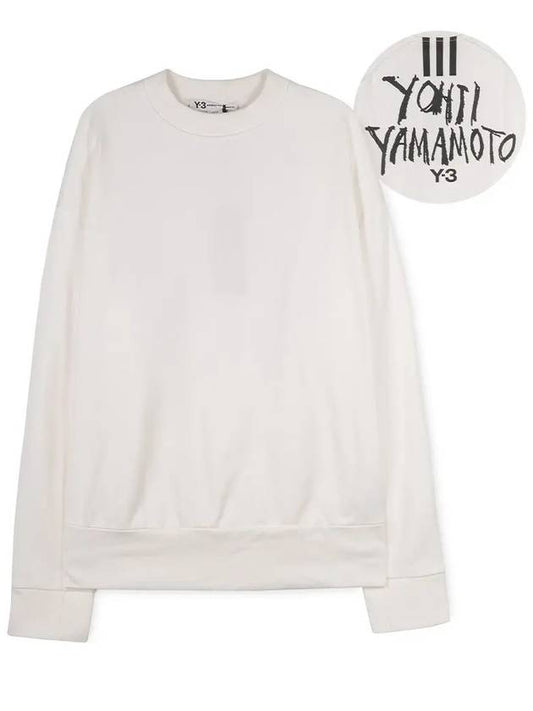 Back Logo Cotton Sweatshirt White - Y-3 - BALAAN 2