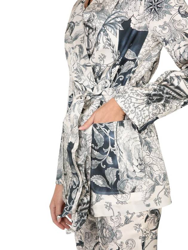 Women's Kimono Jacket Navy Ivory - ETRO - BALAAN 5