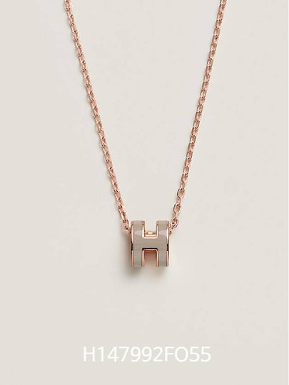 Mini Pop H Pendant Rose Gold & Marron Glace - HERMES - BALAAN 2