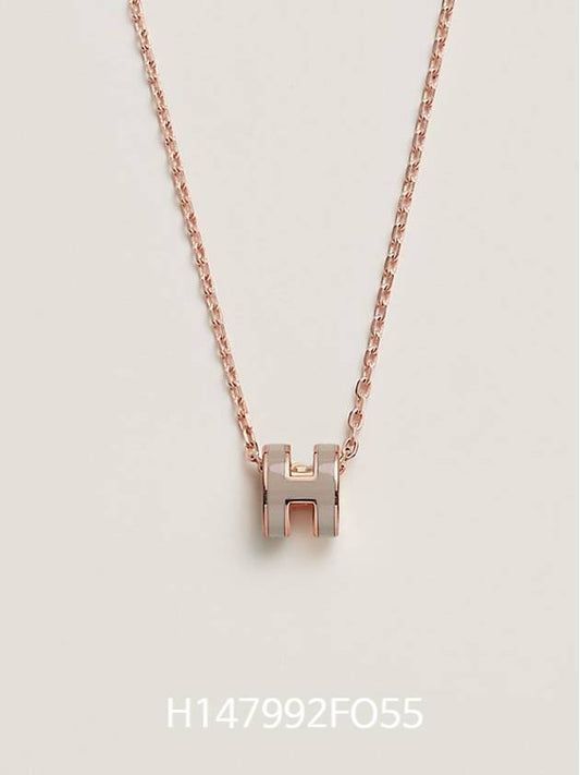 Mini Pop H Pendant Rose Gold & Marron Glace - HERMES - BALAAN 2