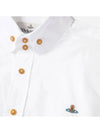 Men's Embroidered ORB Logo Long Sleeve Shirt White - VIVIENNE WESTWOOD - BALAAN 5