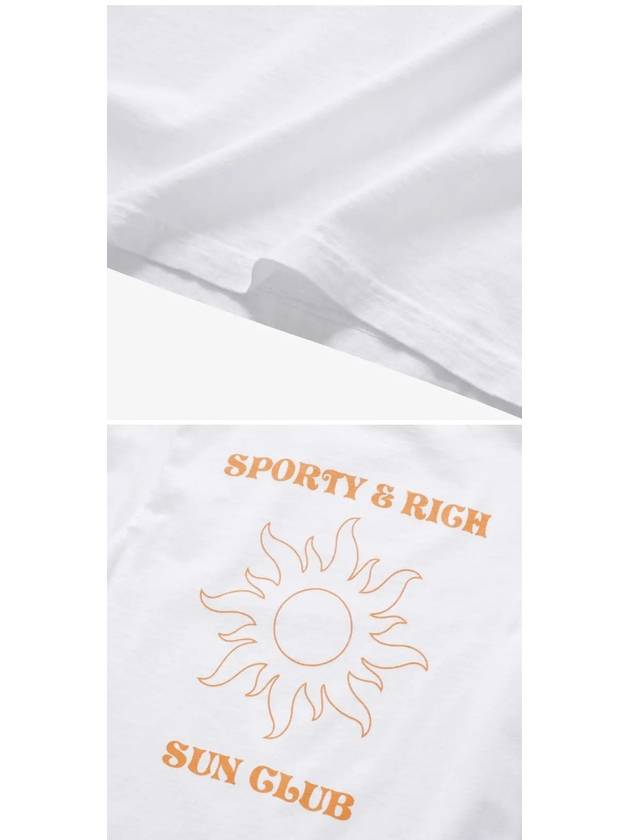 Sun Club Logo Cotton Short Sleeve T-Shirt White - SPORTY & RICH - BALAAN 4