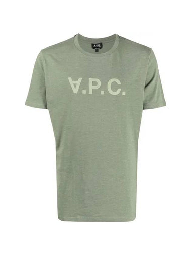 Logo Print Short Sleeve T-Shirt Green - A.P.C. - BALAAN 1