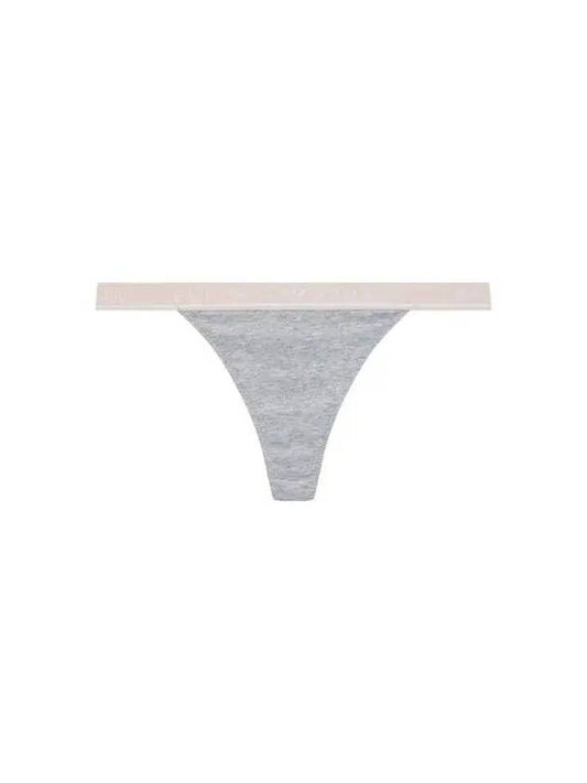 UNDERWEAR Women's Thin Logo Banding Cotton Thongs Melange Gray 271076 - EMPORIO ARMANI - BALAAN 1