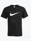 Swoosh Print Short Sleeve T-Shirt Black - NIKE - BALAAN 2