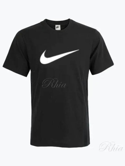 Swoosh Print Short Sleeve T-Shirt Black - NIKE - BALAAN 2