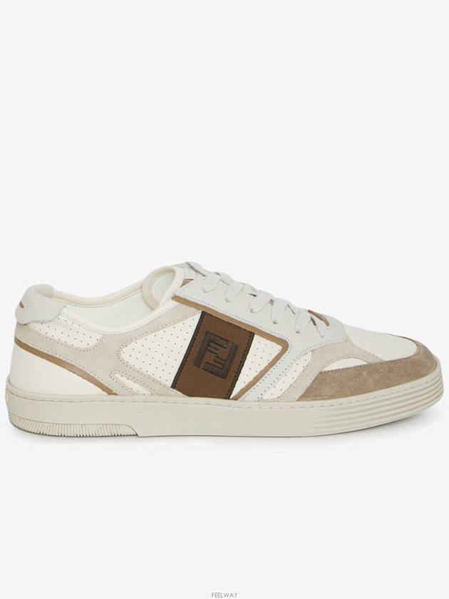 Step Leather Low Top Sneakers Beige - FENDI - BALAAN 2