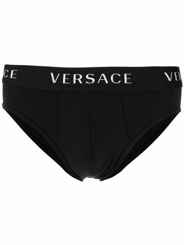 Cotton Logo Briefs By Pack White Black - VERSACE - BALAAN 1