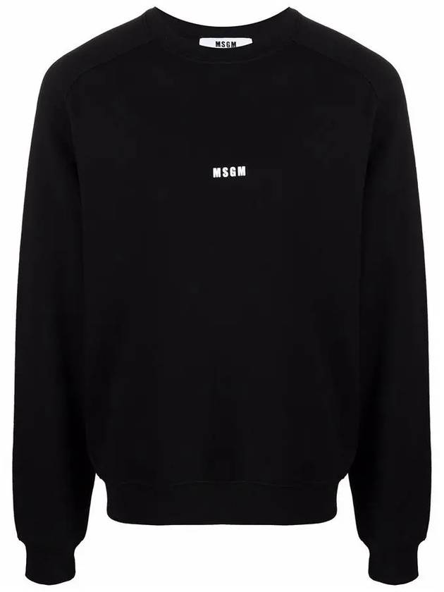 Micro Logo Print Cotton Sweatshirt Black - MSGM - BALAAN 3