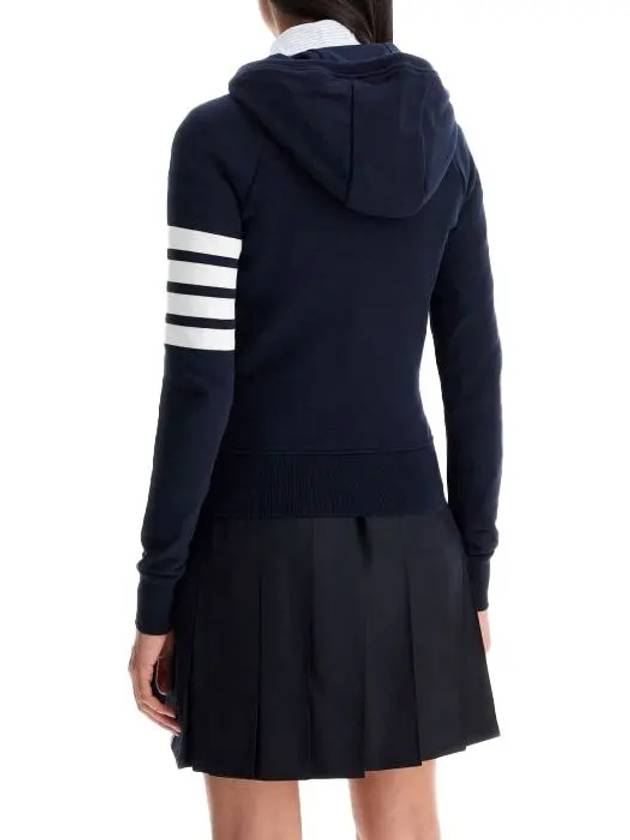 Engineered 4-Bar Stripe Loopback Jersey Knit Zip Up Hoodie Navy - THOM BROWNE - BALAAN 5