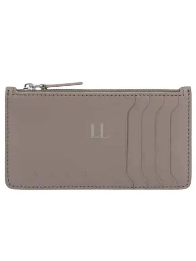 Logo Zipper Leather Card Wallet Grey - MARNI - BALAAN 2