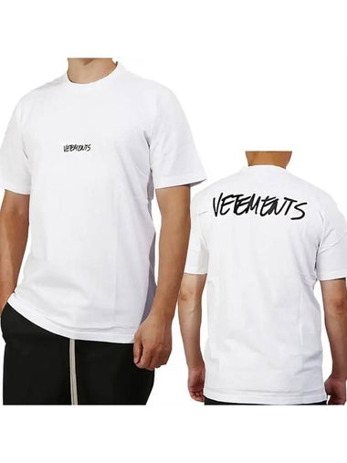 UAH21TR619 F WHITE logo short sleeve tshirt - VETEMENTS - BALAAN 1