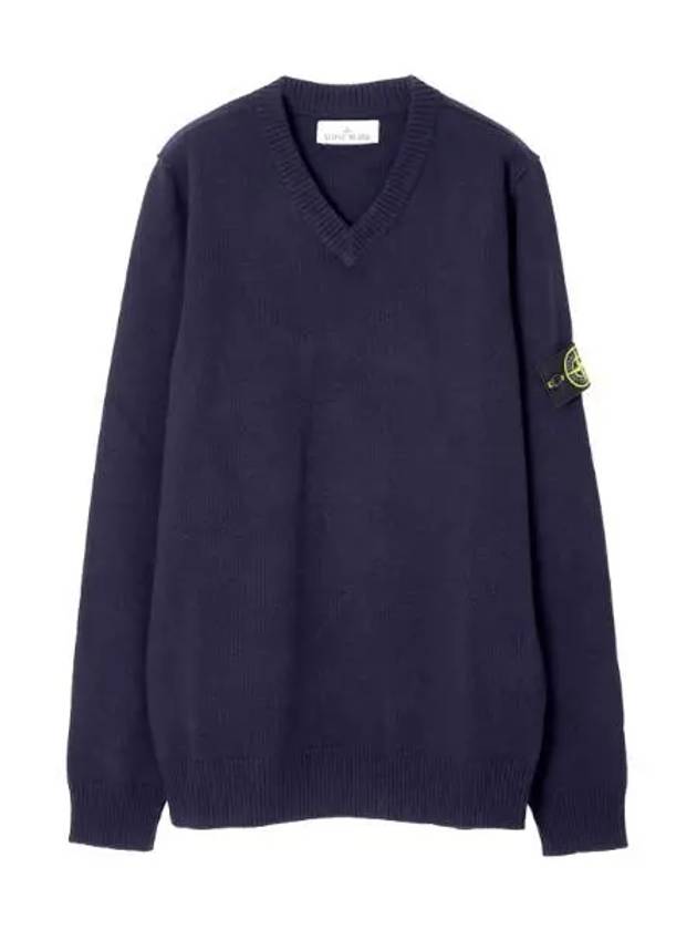 Lambswool V neck knit regular fit - STONE ISLAND - BALAAN 1