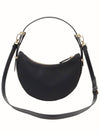 Black Re Nylon Brushed Leather Gold Triangle Logo Arque Hobo 2WAY 1BC194 - PRADA - BALAAN 3