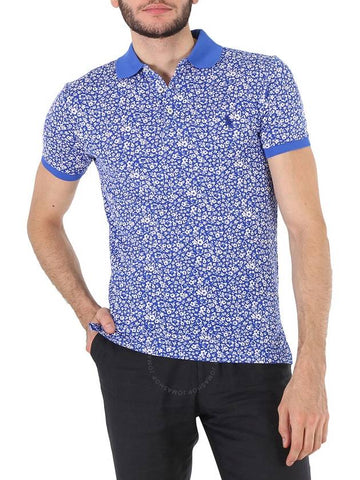 Polo Ralph Lauren Men's Blue Floral Cotton Polo Shirt, Size X-Small - POLO RALPH LAUREN - BALAAN 1